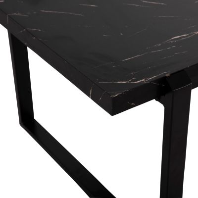 COFFEE TABLE SHABEN HM9585.01 MDF IN BLACK MARBLE TABLETOP-BLACK METAL BASE 120x60X46Hcm.