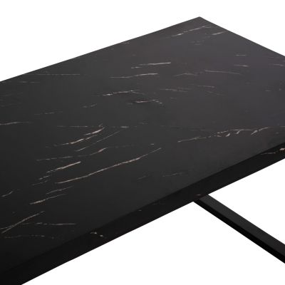 COFFEE TABLE SHABEN HM9585.01 MDF IN BLACK MARBLE TABLETOP-BLACK METAL BASE 120x60X46Hcm.