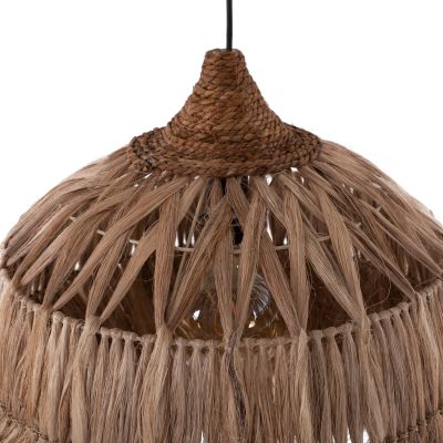 CEILING PENDANT BELL-SHAPED WITH FRINGES ABACA FIBERS IN NATURAL Φ50x50-80Hcm.HM7782