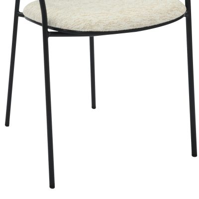 DINING CHAIR VIKKI HM9980.02 METAL & PLYWOOD IN BLACK-ECRU FABRIC 54x54x75,5Hcm.