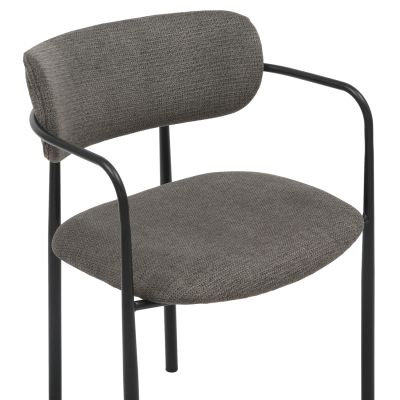 DINING CHAIR KRITTER HM9994.02 BLACK METAL-DARK GREY FABRIC 58x53x76Hcm.