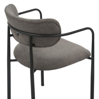 DINING CHAIR KRITTER HM9994.02 BLACK METAL-DARK GREY FABRIC 58x53x76Hcm.