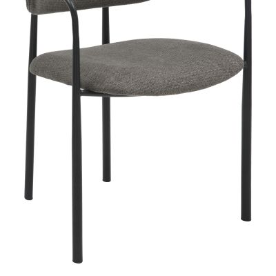 DINING CHAIR KRITTER HM9994.02 BLACK METAL-DARK GREY FABRIC 58x53x76Hcm.