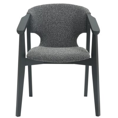 DINING ARMCHAIR YEGER HM9995.01 BEECH WOOD IN BLACK-DARK GREY FABRIC 62,5x60x79Hcm.