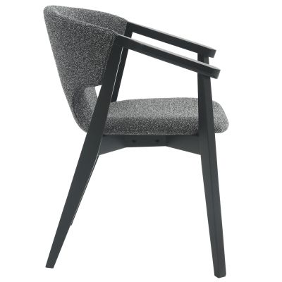 DINING ARMCHAIR YEGER HM9995.01 BEECH WOOD IN BLACK-DARK GREY FABRIC 62,5x60x79Hcm.