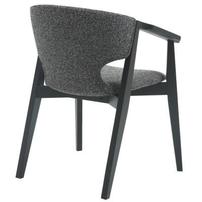 DINING ARMCHAIR YEGER HM9995.01 BEECH WOOD IN BLACK-DARK GREY FABRIC 62,5x60x79Hcm.