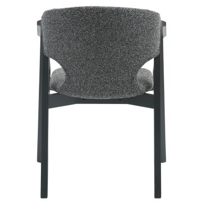 DINING ARMCHAIR YEGER HM9995.01 BEECH WOOD IN BLACK-DARK GREY FABRIC 62,5x60x79Hcm.