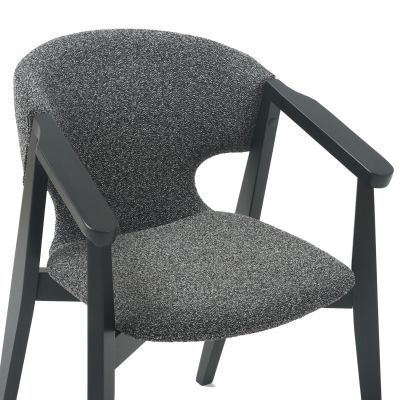 DINING ARMCHAIR YEGER HM9995.01 BEECH WOOD IN BLACK-DARK GREY FABRIC 62,5x60x79Hcm.