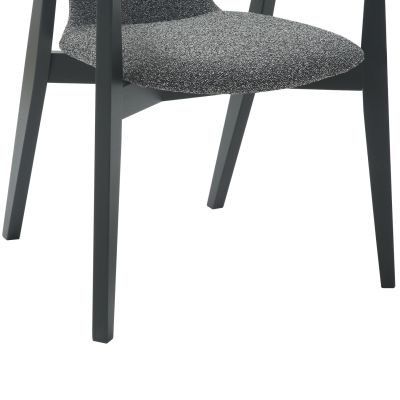 DINING ARMCHAIR YEGER HM9995.01 BEECH WOOD IN BLACK-DARK GREY FABRIC 62,5x60x79Hcm.