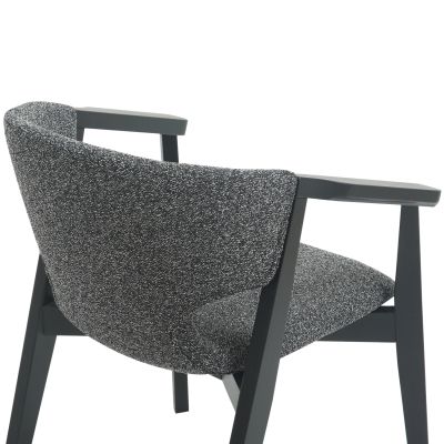 DINING ARMCHAIR YEGER HM9995.01 BEECH WOOD IN BLACK-DARK GREY FABRIC 62,5x60x79Hcm.