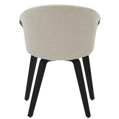 DINING CHAIR JESPER HM9977.02 PLYWOOD FRAME IN BLACK-ECRU FABRIC 61x54x74Hcm.