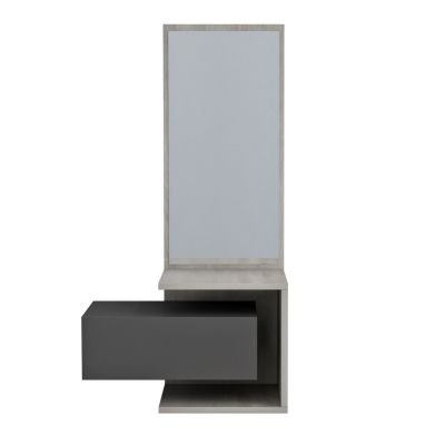 ENTRYWAY FURNITURE (WALL HANGING) WITH MIRROR MEARA HM8984.11 MELAMINE IN SONAMA-GREY 49,1x31,3x90Hcm.