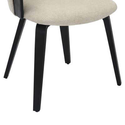 DINING CHAIR JESPER HM9977.02 PLYWOOD FRAME IN BLACK-ECRU FABRIC 61x54x74Hcm.