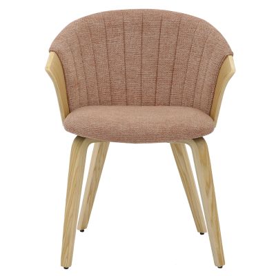 DINING CHAIR JESPER HM9977.01 PLYWOOD FRAME IN OAK-REDWOOD FABRIC 61x54x74Hcm.