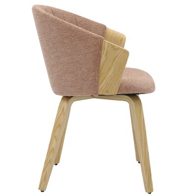 DINING CHAIR JESPER HM9977.01 PLYWOOD FRAME IN OAK-REDWOOD FABRIC 61x54x74Hcm.