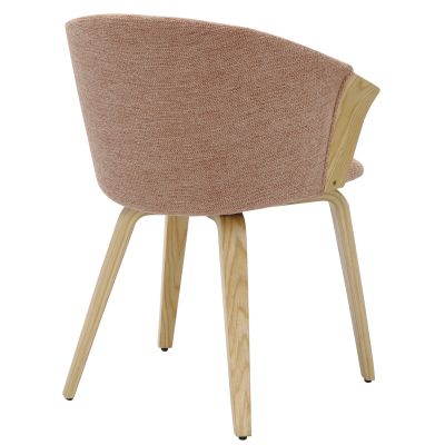 DINING CHAIR JESPER HM9977.01 PLYWOOD FRAME IN OAK-REDWOOD FABRIC 61x54x74Hcm.