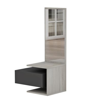 ENTRYWAY FURNITURE (WALL HANGING) WITH MIRROR MEARA HM8984.11 MELAMINE IN SONAMA-GREY 49,1x31,3x90Hcm.