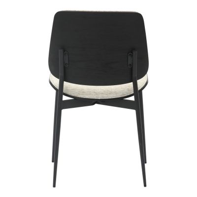 DINING CHAIR CONTI HM9983.02 BLACK METAL & PLYWOOD-ECRU FABRIC 48,5x56x82,5Hcm.