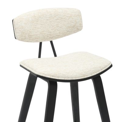 BAR STOOL MED.HEIGHT INOVER HM9984.02 METAL & PLYWOOD-ECRU FABRIC 50,5x49x90Hcm.