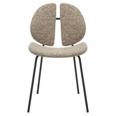 DINING CHAIR LUNGS HM9982.01 BLACK METAL FRAME-BEIGE FABRIC 49x53,5x80Hcm.