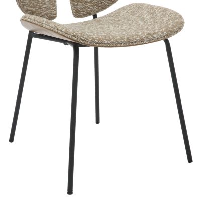 DINING CHAIR LUNGS HM9982.01 BLACK METAL FRAME-BEIGE FABRIC 49x53,5x80Hcm.