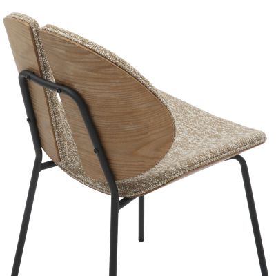 DINING CHAIR LUNGS HM9982.01 BLACK METAL FRAME-BEIGE FABRIC 49x53,5x80Hcm.