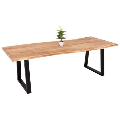 DINING TABLE ΜΟΝΤΑΝΑ ΗΜ9620.21 SOLID ACACIA WOOD 240x101x78Hcm. 3.5cm TABLETOP THICKNESS