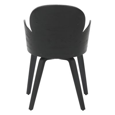 DINING ARMCHAIR DARNELL HM9974.02 PLYWOOD IN BLACK COLOR-GREY FABRIC 56x56x83Hcm.