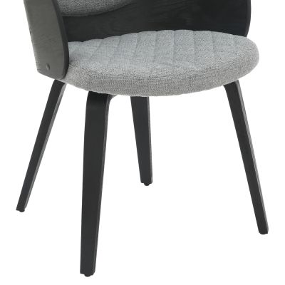 DINING ARMCHAIR DARNELL HM9974.02 PLYWOOD IN BLACK COLOR-GREY FABRIC 56x56x83Hcm.