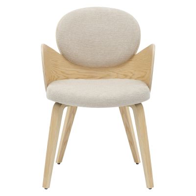 DINING ARMCHAIR DARNELL HM9974.01 PLYWOOD IN OAK COLOR-ECRU FABRIC 56x56x83Hcm.