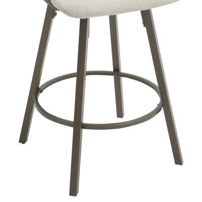 BAR STOOL SWIVEL LANG HM9990.01 ANTIQUE COPPER METAL FRAME-ECRU FABRIC 51,5x48,5x89,5Hcm.