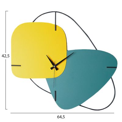СТЕЕН ЧАСОВНИК HM4327 МЕТАЛ В ЖЪЛТО И ТЮРКОАЗ 64,5x42,5H см.