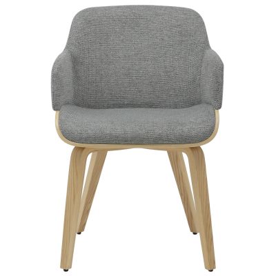 DINING CHAIR PRIETO HM9989.01 PLYWOOD FRAME IN OAK-GREY FABRIC 54,5x44x89,5Hcm.