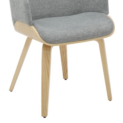 DINING CHAIR PRIETO HM9989.01 PLYWOOD FRAME IN OAK-GREY FABRIC 54,5x44x89,5Hcm.