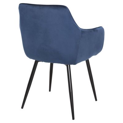 DINING ARMCHAIR LATRELL HM8582.08 BLUE VELVET & BLACK METAL LEGS 57x56x84Hcm.