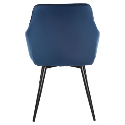 DINING ARMCHAIR LATRELL HM8582.08 BLUE VELVET & BLACK METAL LEGS 57x56x84Hcm.