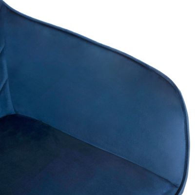 DINING ARMCHAIR LATRELL HM8582.08 BLUE VELVET & BLACK METAL LEGS 57x56x84Hcm.