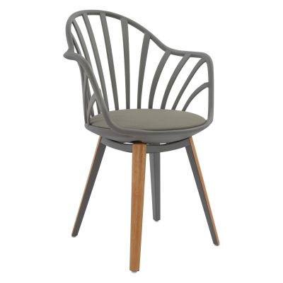 Dining chair HM8049.10 Anais Grey with wooden legs 60x53x86Η cm