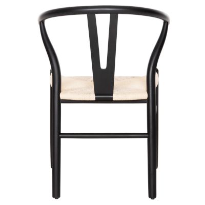 DINING CHAIR BRAVE HM8695.03 BEECH WOOD IN BLACK-BEIGE ROPE 54.5x53x75Hcm.