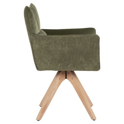 DINING ARMCHAIR QUILL HM9843.05 GREEN FABRIC-BEECH WOOD LEGS 61x57,5x91Hcm.