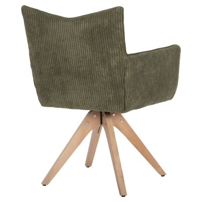 DINING ARMCHAIR QUILL HM9843.05 GREEN FABRIC-BEECH WOOD LEGS 61x57,5x91Hcm.