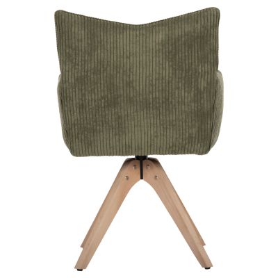 DINING ARMCHAIR QUILL HM9843.05 GREEN FABRIC-BEECH WOOD LEGS 61x57,5x91Hcm.