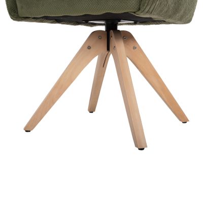 DINING ARMCHAIR QUILL HM9843.05 GREEN FABRIC-BEECH WOOD LEGS 61x57,5x91Hcm.