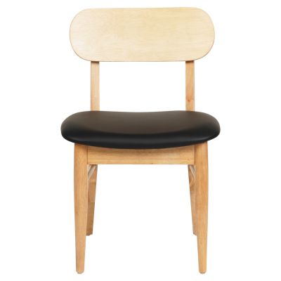 DINING CHAIR SEKOR HM9945.01 RUBBERWOOD-BLACK PU 50x50x80Hcm.