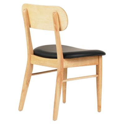 DINING CHAIR SEKOR HM9945.01 RUBBERWOOD-BLACK PU 50x50x80Hcm.