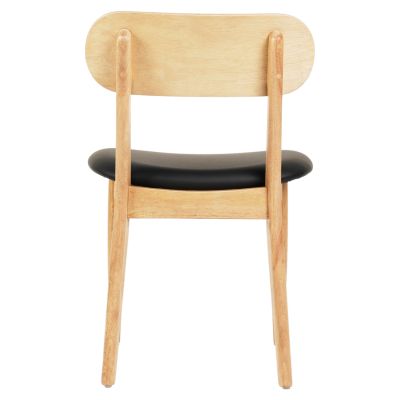 DINING CHAIR SEKOR HM9945.01 RUBBERWOOD-BLACK PU 50x50x80Hcm.