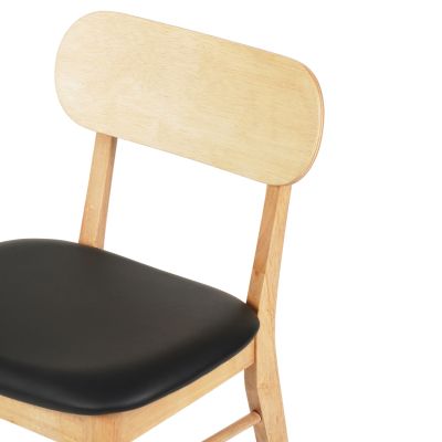 DINING CHAIR SEKOR HM9945.01 RUBBERWOOD-BLACK PU 50x50x80Hcm.