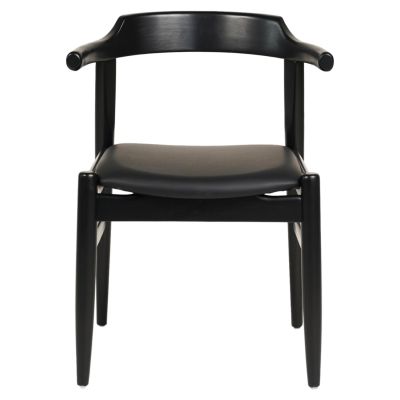 DINING CHAIR CERSEI HM9946.02 RUBBERWOOD & PU IN BLACK 57x54x74Hcm.