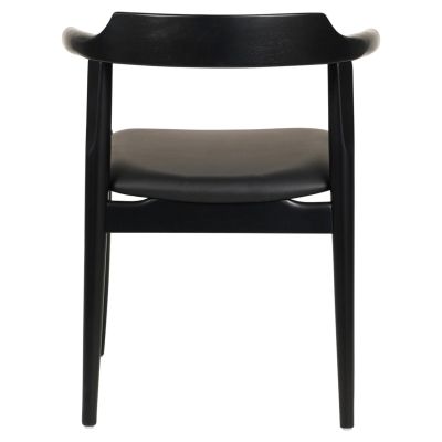 DINING CHAIR CERSEI HM9946.02 RUBBERWOOD & PU IN BLACK 57x54x74Hcm.