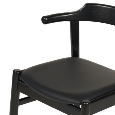 DINING CHAIR CERSEI HM9946.02 RUBBERWOOD & PU IN BLACK 57x54x74Hcm.